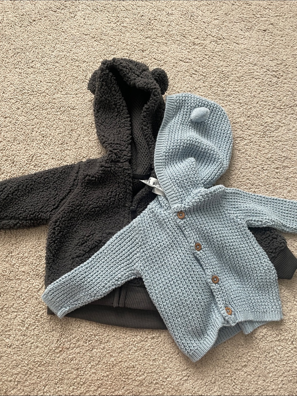 Baby Knit Hooded Cardigan in Light Blue